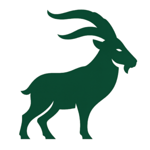 Male Spanish ibex silhouette